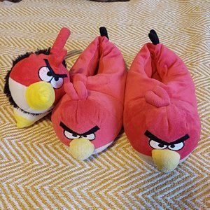 Kids Angry Birds Red Bird Plush Slippers 4/5 & Angry Birds Plush Earmuffs